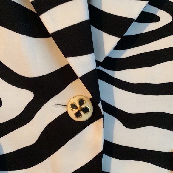 Escada Zebra Print Cotton Stretch Blazer - Picture 2 of 6